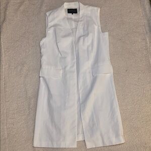 Lafayette 148 New York NWOT Longline Sleeveless Linen Blend White Vest Medium